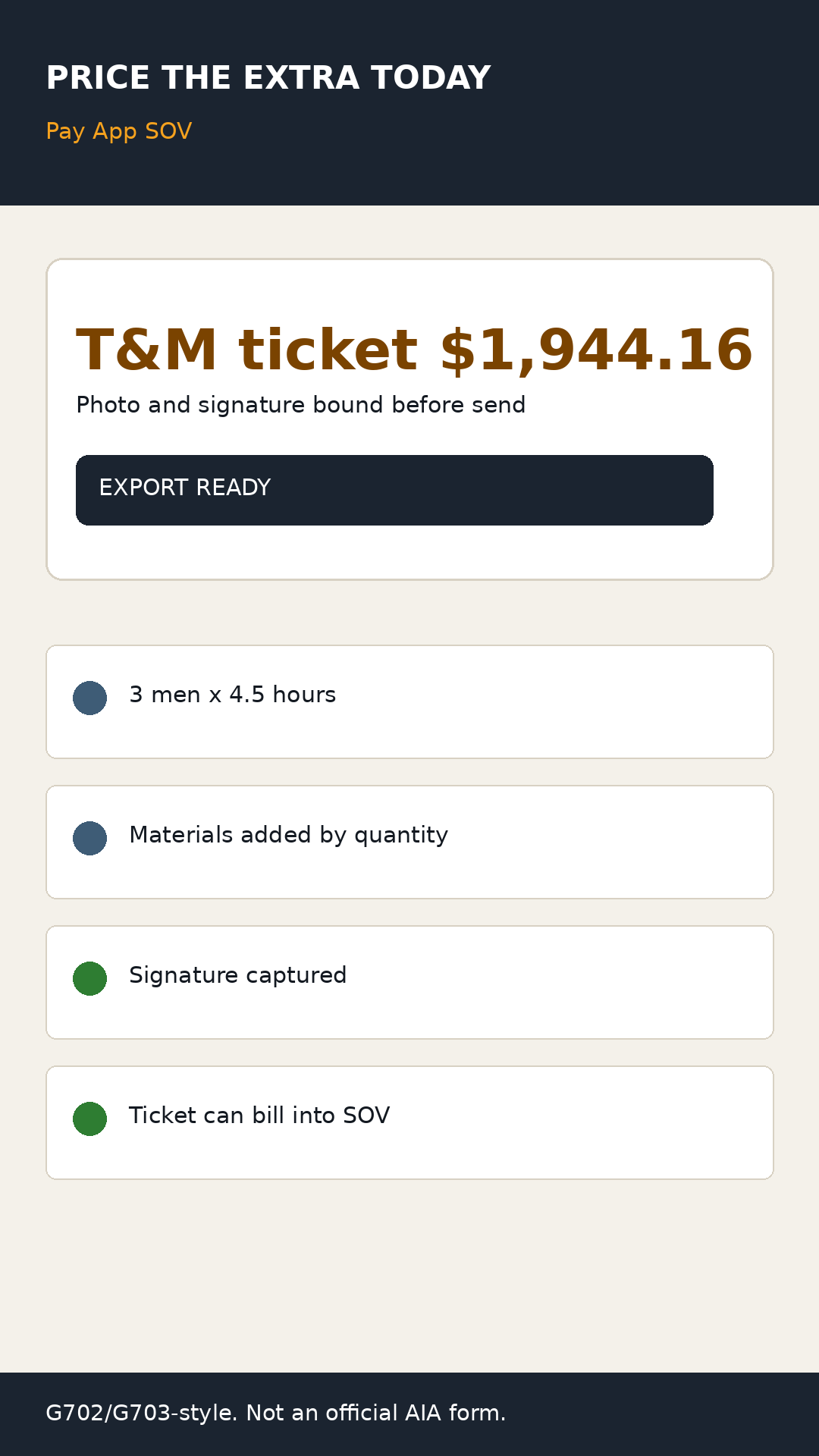 Pay App SOV closeout readiness screen